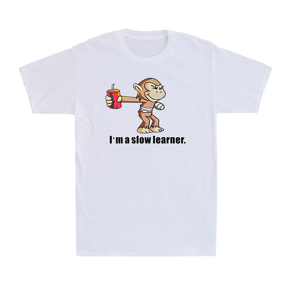 I'm A Slow Learner Injured Monkey Novelty Funny Gift Cartoon Men's T-Shirt