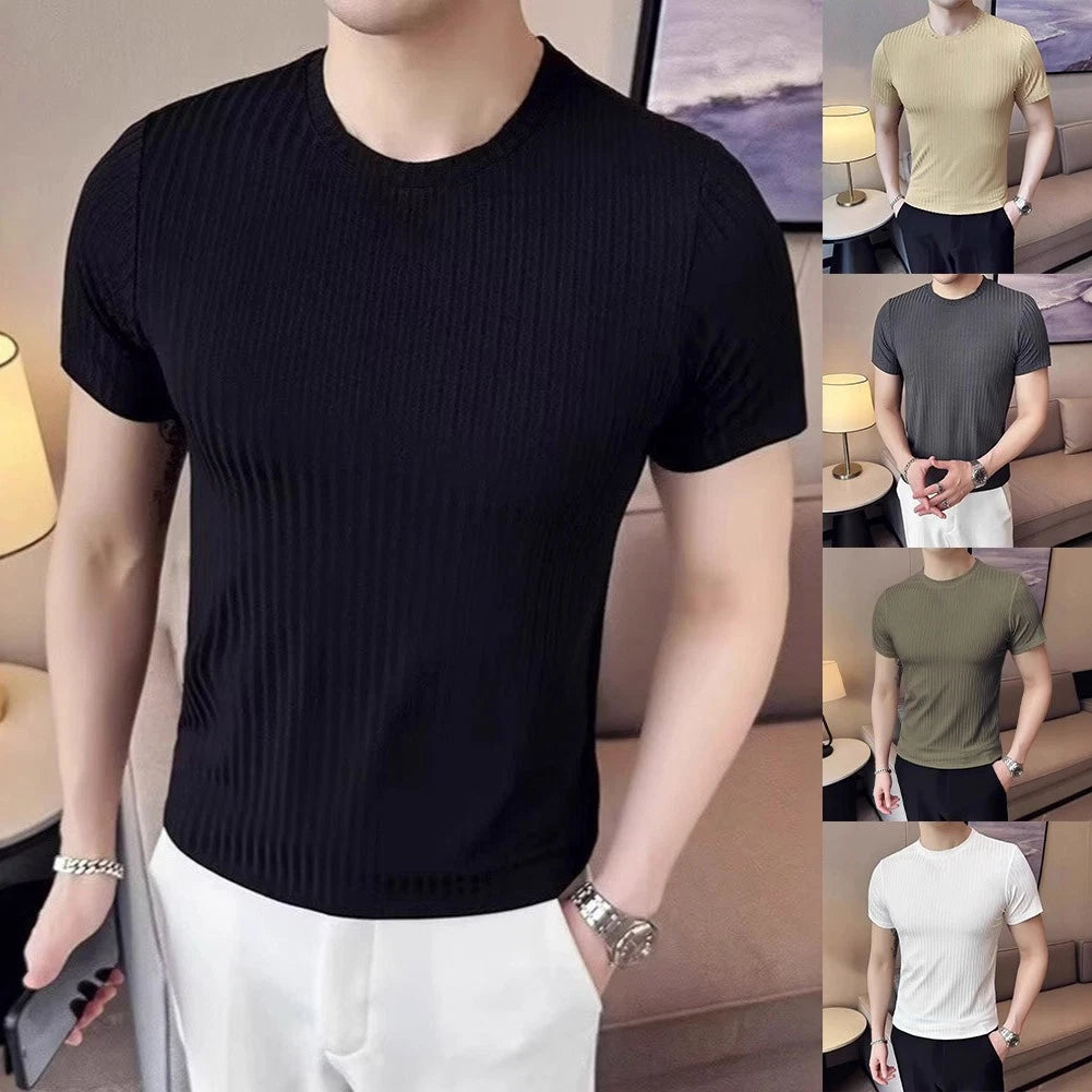 Lightweight Slim Fit T-Shirt Slim Fit Breathable Stretchy 96%Polyester+4%Spandex