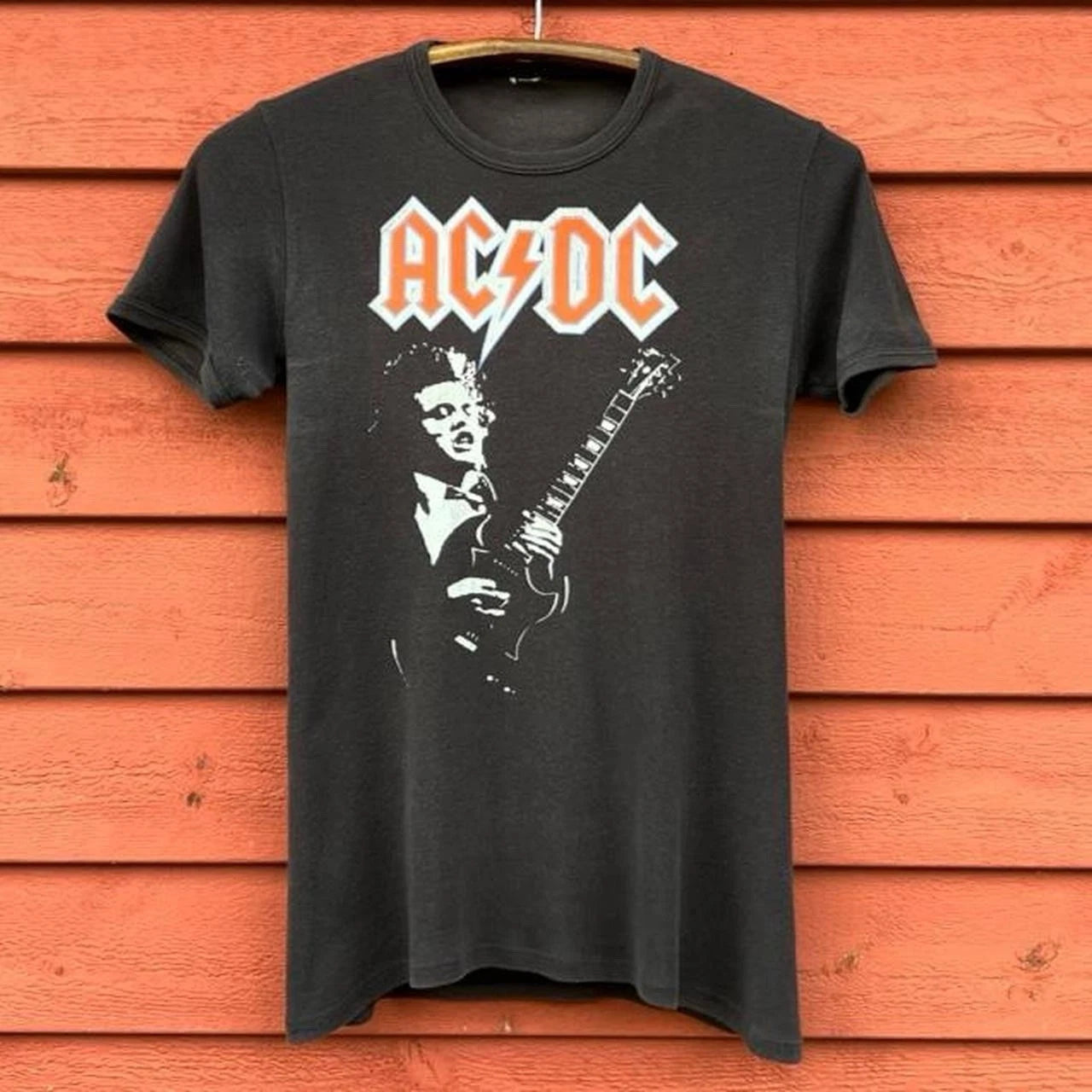 Vintage 80s AC/DC Angus Young Band T-Shirt Adult Size XS