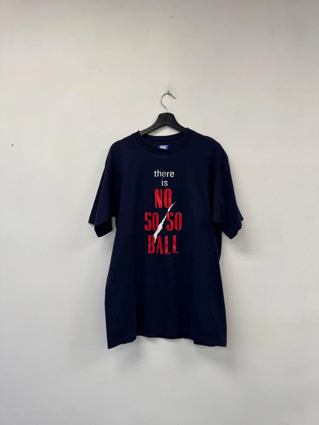 Vintage Umbro Shirt Mens Large Blue There Is No 50 50 Ball Graphic Soccer 90s
