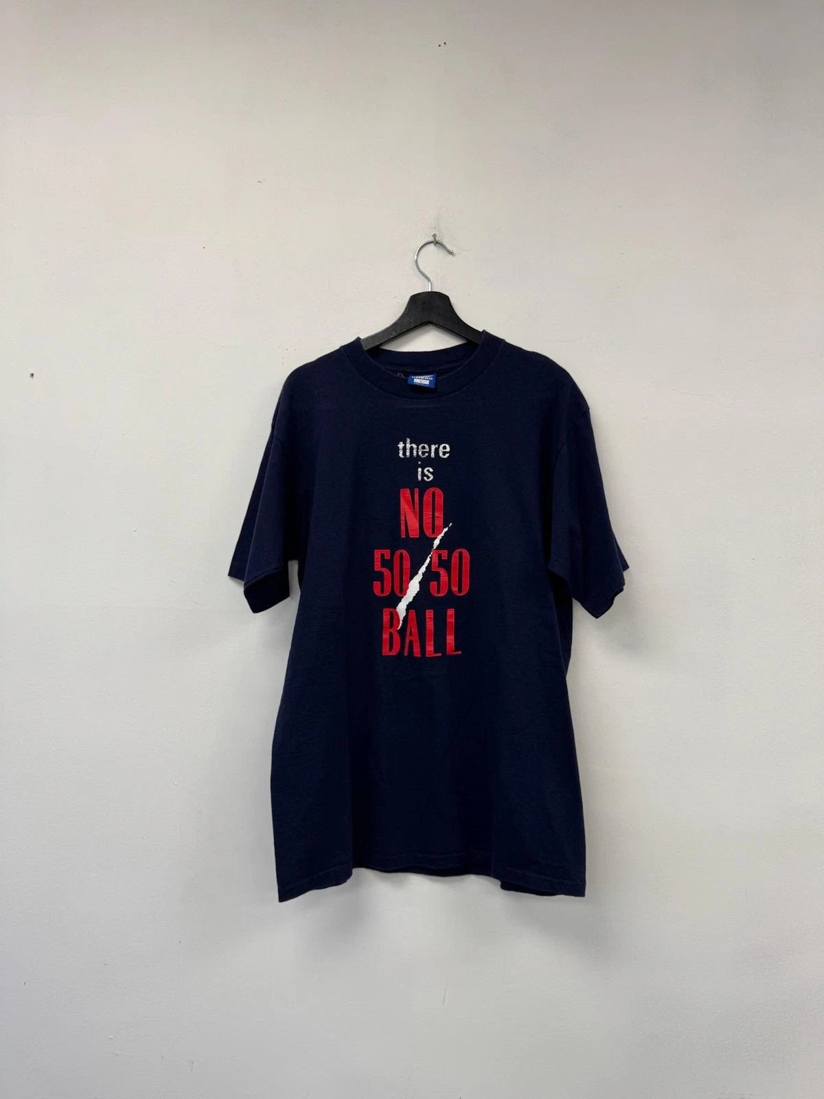 Vintage Umbro Shirt Mens Large Blue There Is No 50 50 Ball Graphic Soccer 90s