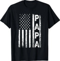 Papa Vintage American Flag Father's Day 4th of July Grandpa T-Shirt