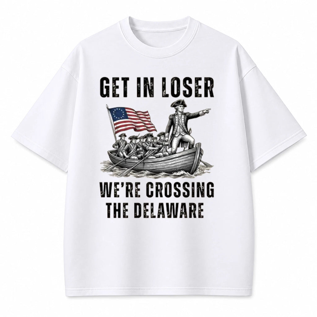 Funny George Washington Crossing The Delaware Patriotic Meme T-Shirt All Size