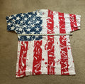 USA FLAG TShirt Splatter Colors Mens XL Cotton ShortSleeve. NWOT Old Stock.UNIK