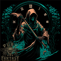 Grim Reaper Time Skull Death Gothic Mens Light Cotton T-Shirt