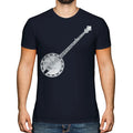 BANJO DISTRESSED PRINT MENS T-SHIRT VINTAGE STYLE TOP PLAYER MUSICIAN GIFT