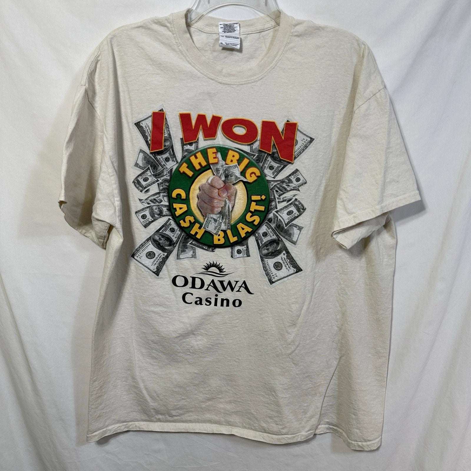 I Won The Big Cash Blast! Odawa Casino XL T-Shirt Gambling Money Grandpacore Tee
