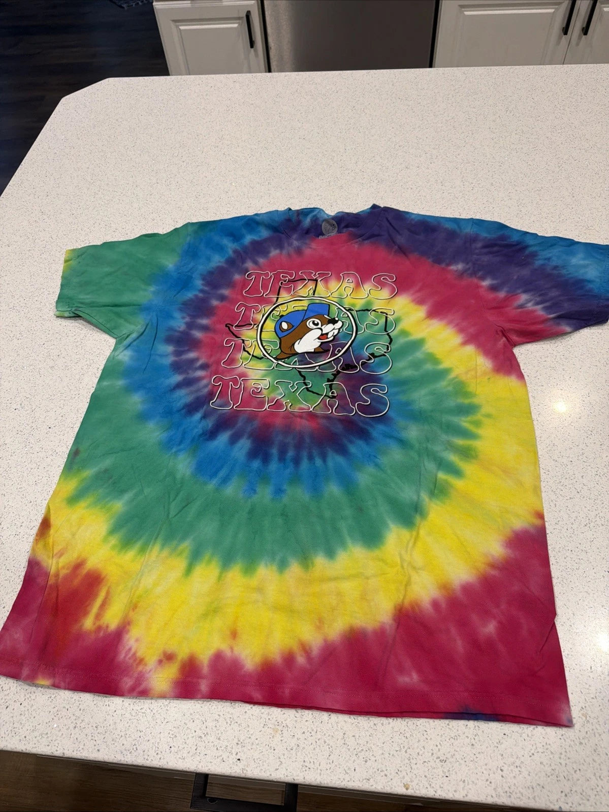 Buc-ees Texas Tie Dye T Shirt Mens Large Short Sleeve Graphic Tee