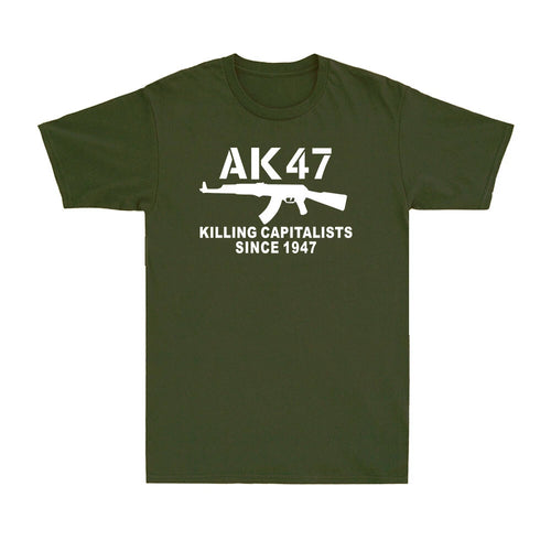 AK-47 Funny Political Weapons Cool Rude Gun Vintage Gift Men's Cotton T-Shirt