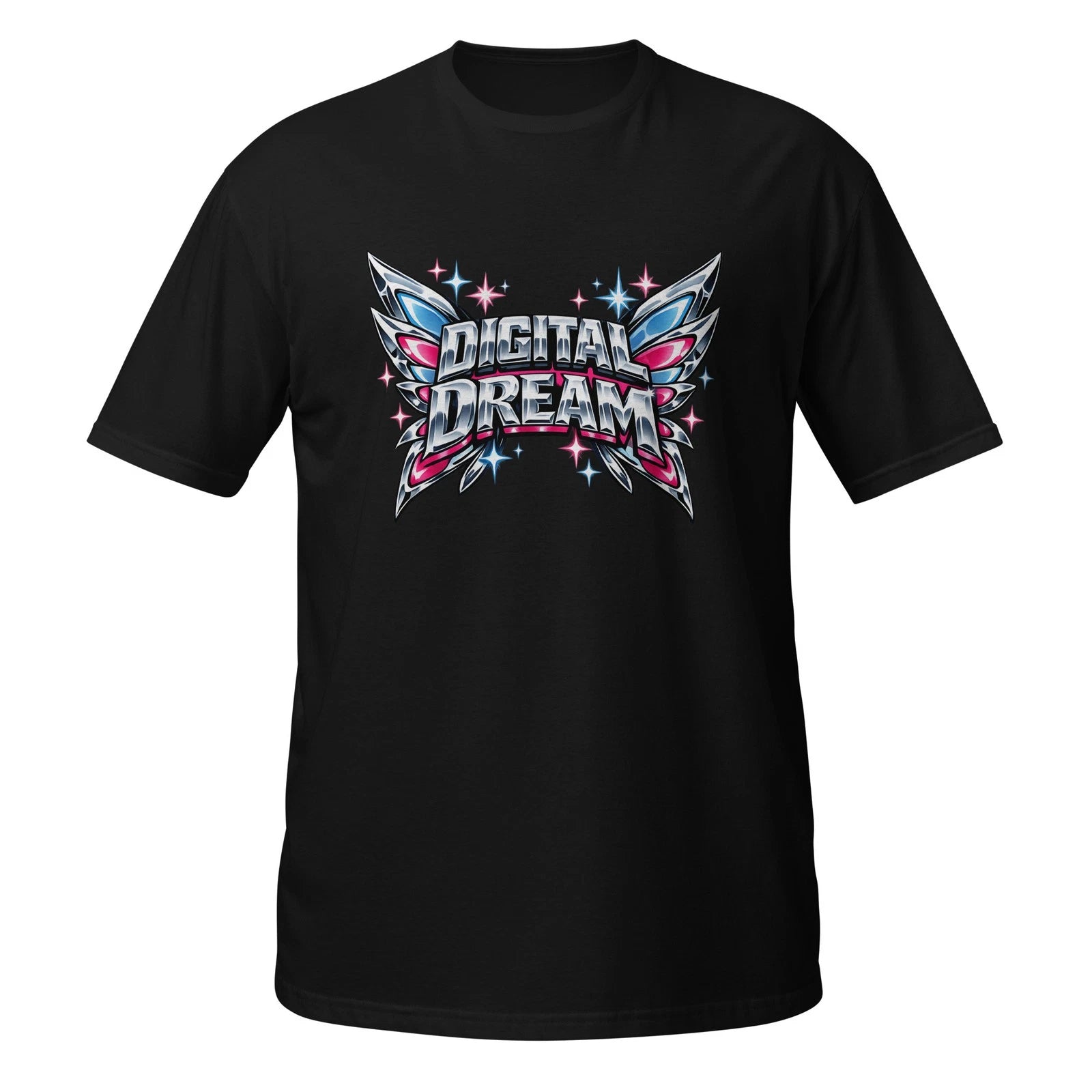 Digital Dream Shirt Y2K Chrome Butterfly Aesthetic Neon Graphic Tee