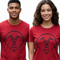 $89 TRUE RELIGION Red ORIGINAL BUDDHA FACE Short Sleeve Designer Graphic T-shirt