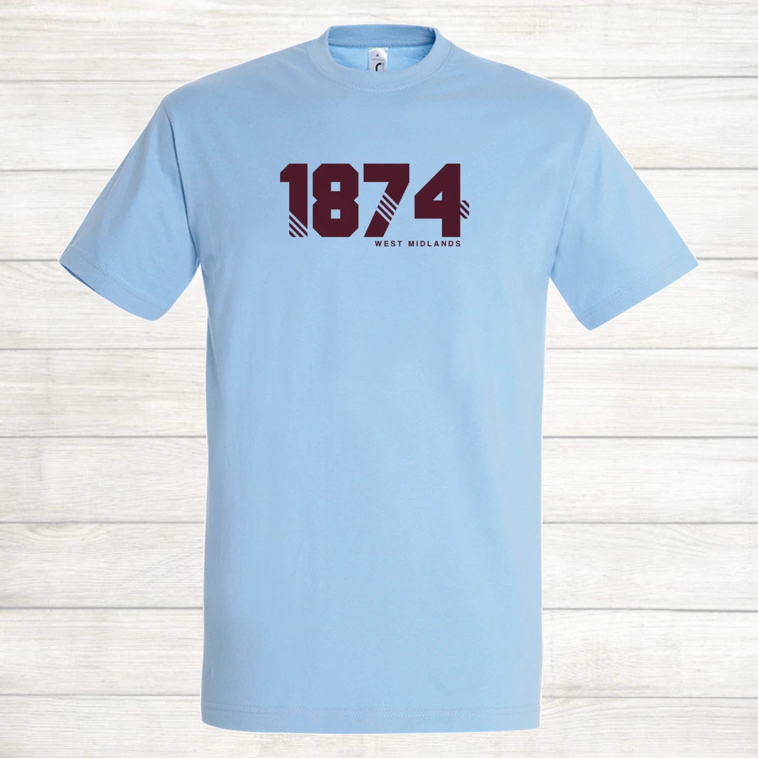 Aston Villa Football Shirt 1874 Retro Style T Shirt The Villans Up the Villa