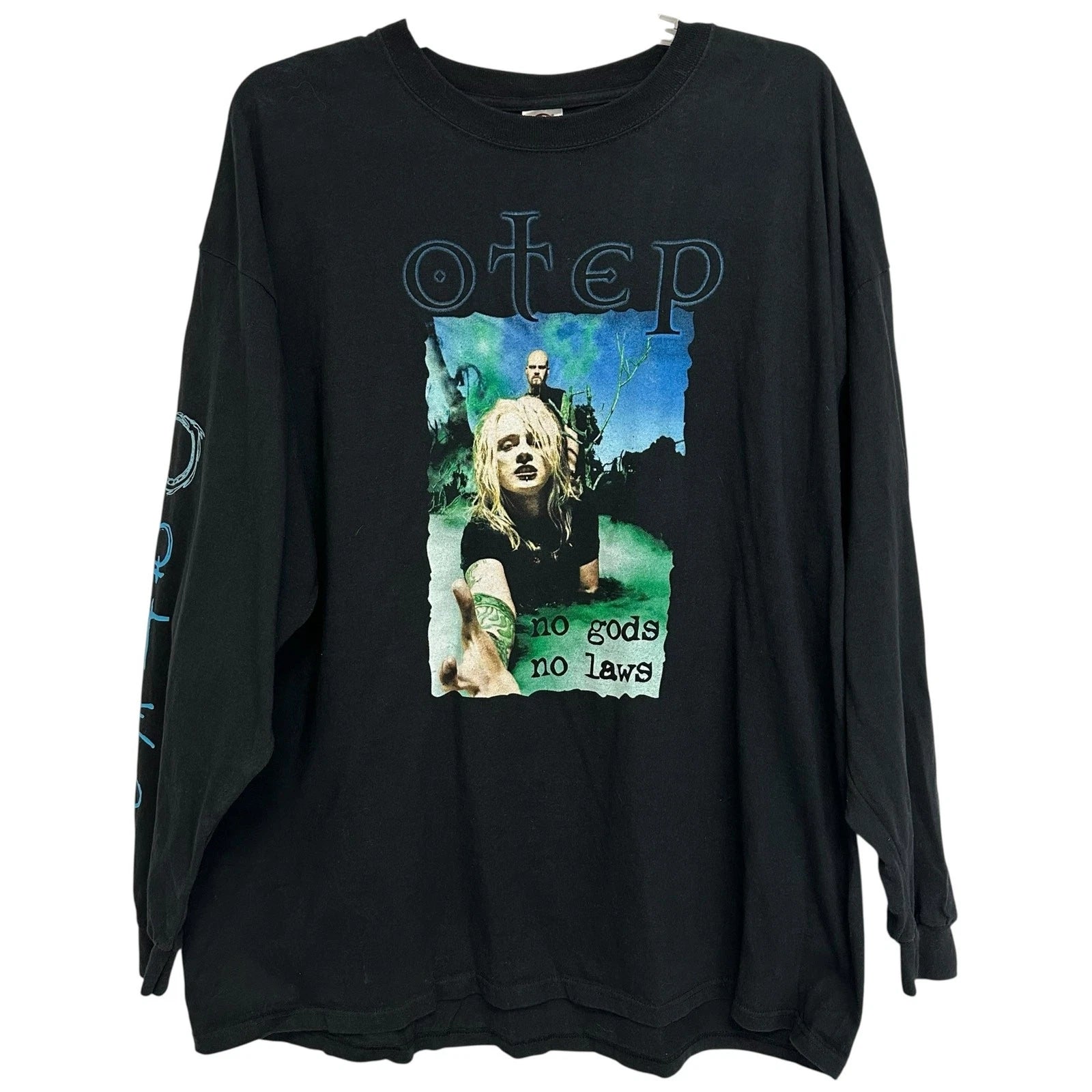 Vintage Y2K Otep No Gods No Laws Shirt Black Long Sleeve Band Tee Men's Size 3XL