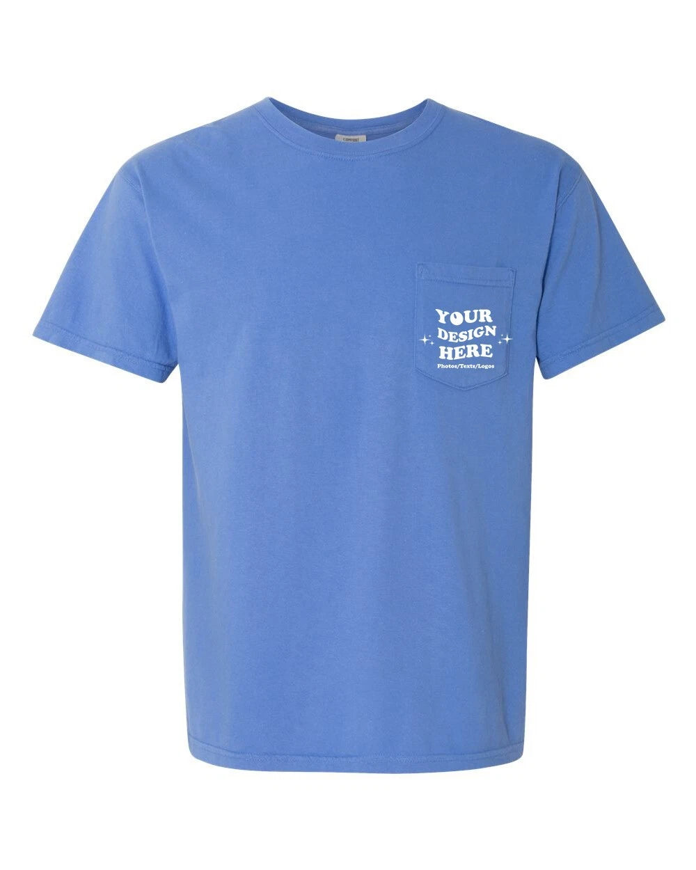 Comfort Colors 6030 Design Your Own Custom Printed Unisex Washed Pocket Tees