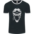 A Football Skull Footy Soccer Mens Ringer T-Shirt FotL