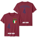 Italy Personalized Custom Name And Number Football Unisex T Shirt Game Day Gift