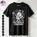 Hot Dogs and Freedom T Shirt Funny 4th of July BBQ Gift S-5XL