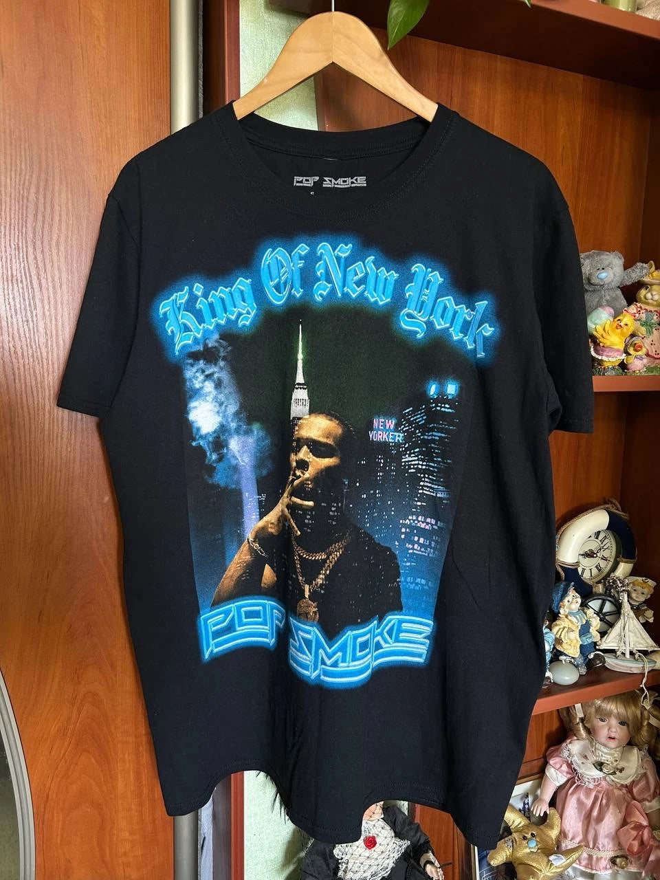 Pop Smoke King Of New York T-Shirt 2021 Rap Hip Hop Drill Trap RIP Black T-shirt