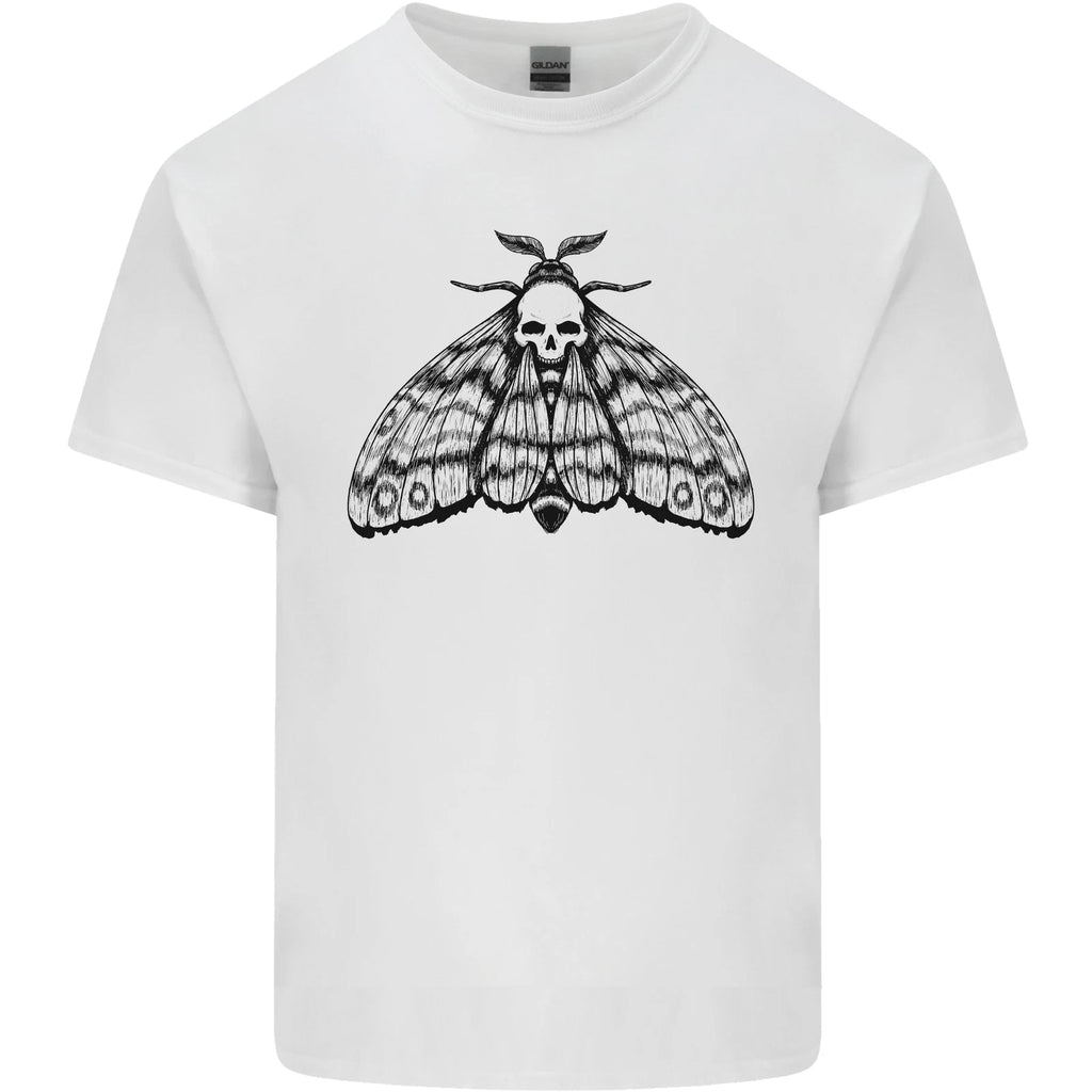 A Gothic Moth Skull Mens Light Cotton T-Shirt