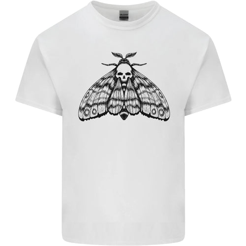 A Gothic Moth Skull Mens Light Cotton T-Shirt