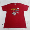 Vintage Fruit Of The Loom Shirt Mens Medium Red Kansas City Tailgate BBQ Tee