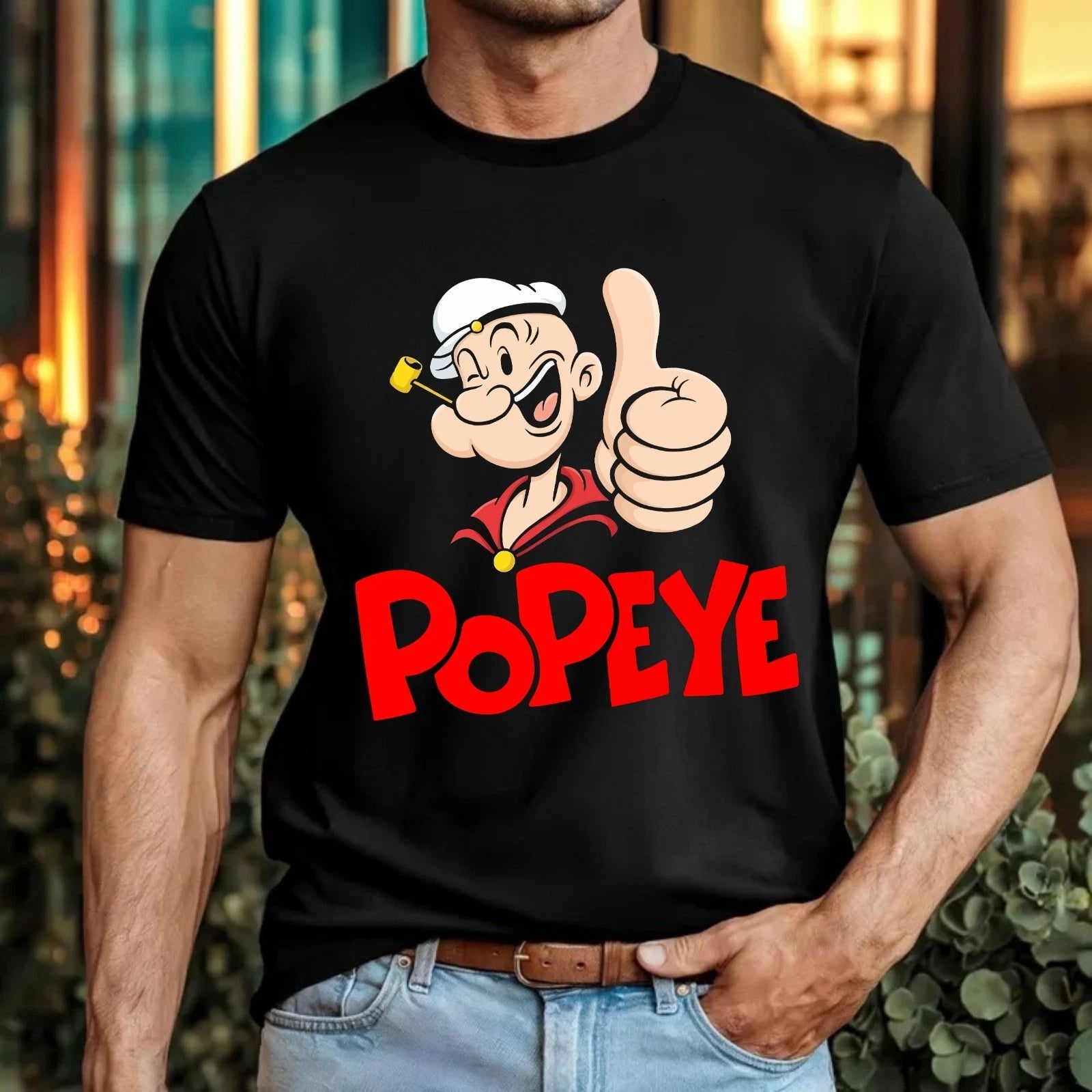 Classic Sailor Cartoon Inspired Tee Retro Funny Graphic T-Shirt Unisex