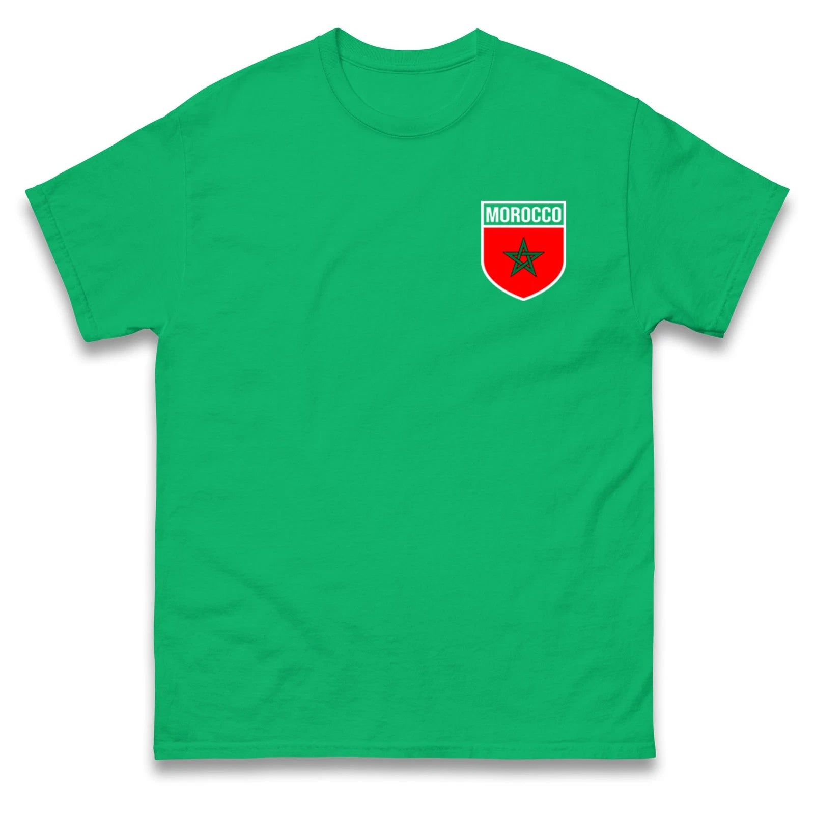 Personalised Morocco Badge football T Shirt, Custom Name and Number Morocco Tee