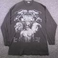 Y2K Raw Blue Shirt Mens 2XL Black Long Sleeve Thermal Tupac Shakur Thug Life