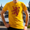 Scottish Flag Red Glitter Lion T Shirt Scotland Football Rugby Scots Gift Top