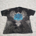 Xzavier Shirt Mens 2XL Black Short Sleeve Grunge AOP