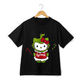 Grinch x Hello Kitty Christmas T-Shirt Cute Holiday Candy Cane Graphic Tee Gift