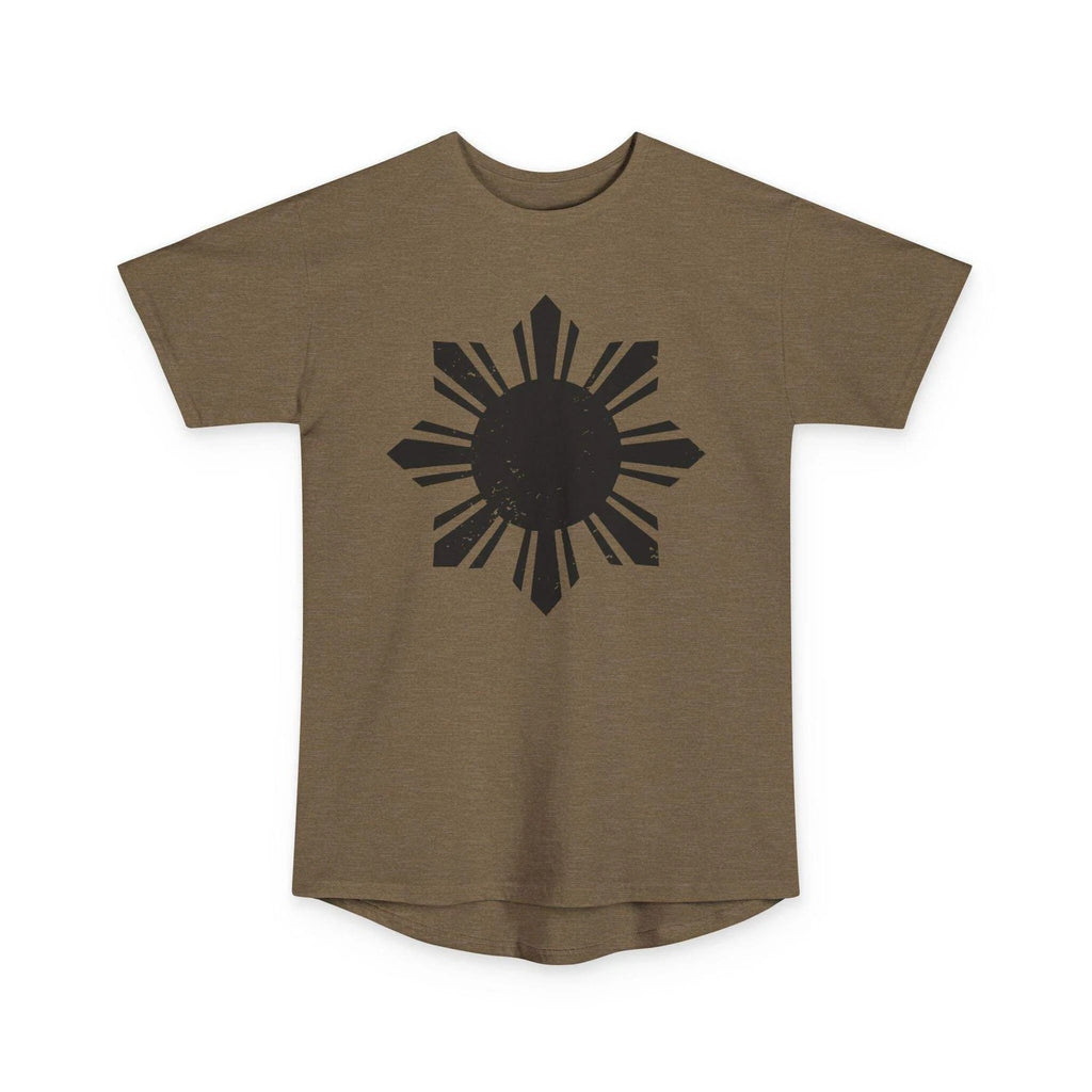 Filipino Sun Longline Drop Tail Tee Pinoy shirt Streetwear Urban Long Body S-2XL