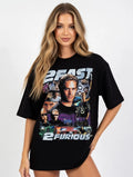 Vintage Street Racing Movie Style Graphic T Shirt Retro Action Tee