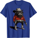 Cowboy Pug Dog Funny Western Red Pug Meme Unisex T-Shirt