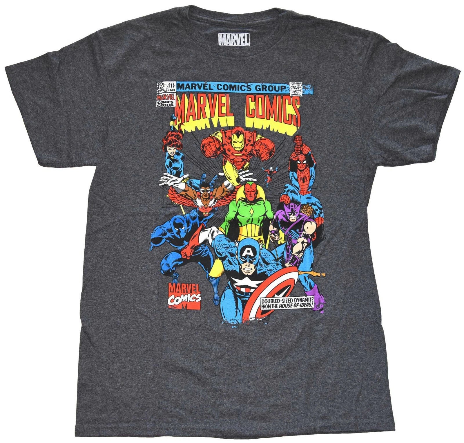 Marvel Comics Cover Art Charcoal Heather Men's T-Shirt New
