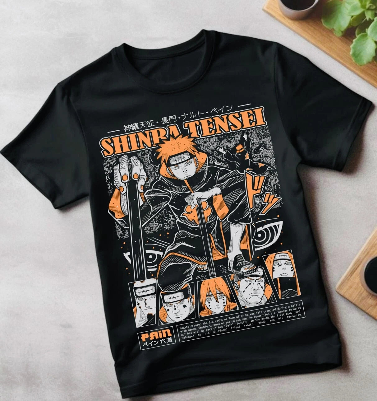 Naruto Itachi Uchiha T-shirt Pain Akatsuki Horror Anime Gift shirt All Size