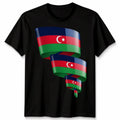 Curled Azerbaijan Unisex Football T Shirt Flag Azerbaijani Day Mens Womens Tee