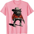 Cowboy Pug Dog Funny Western Outfit Red Pug Cowboy Meme T-Shirt