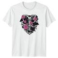 Anatomical Heart Pink Rose Bats T-Shirt Gothic Alternative Dark Floral