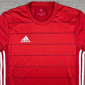Adidas Men's T-Shirt S Soccer Jersey Aeroready Short Sleeve Red White Small New