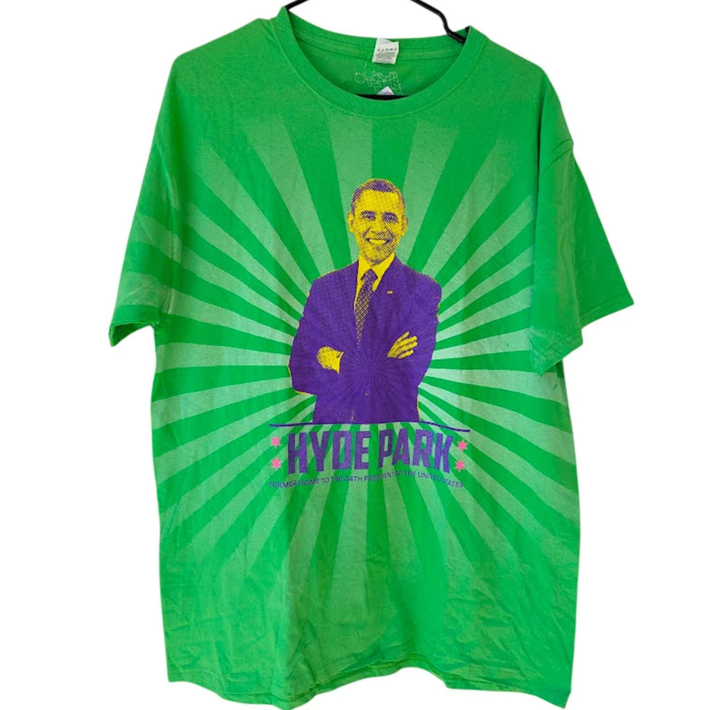 Sharprint Chicago Neighborhoods T-shirt L AOP Obama Hyde Park Pop Art Promo NWT
