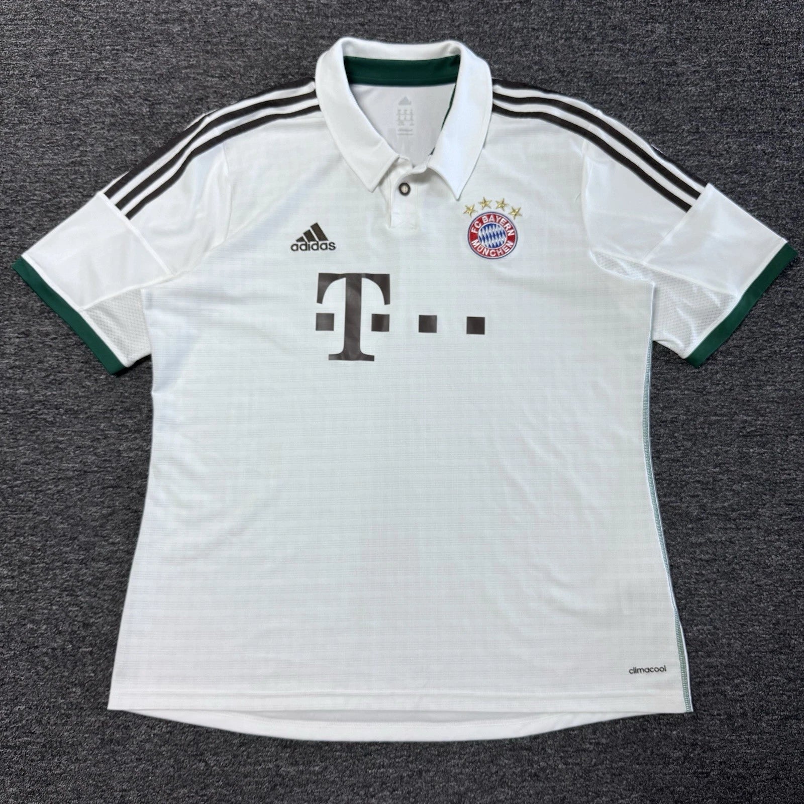 Mens Adidas Bayern Munich 2013/2014 Away Soccer Soccer Jersey White Shirt Sz XL