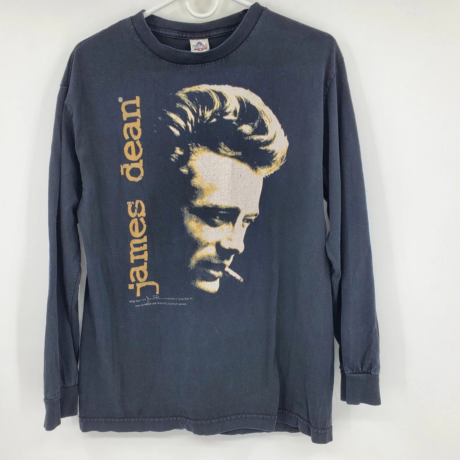 Vintage James Dean Y2K Graphic Long Sleeve Shirt Alstyle Mens Medium Movie Tee
