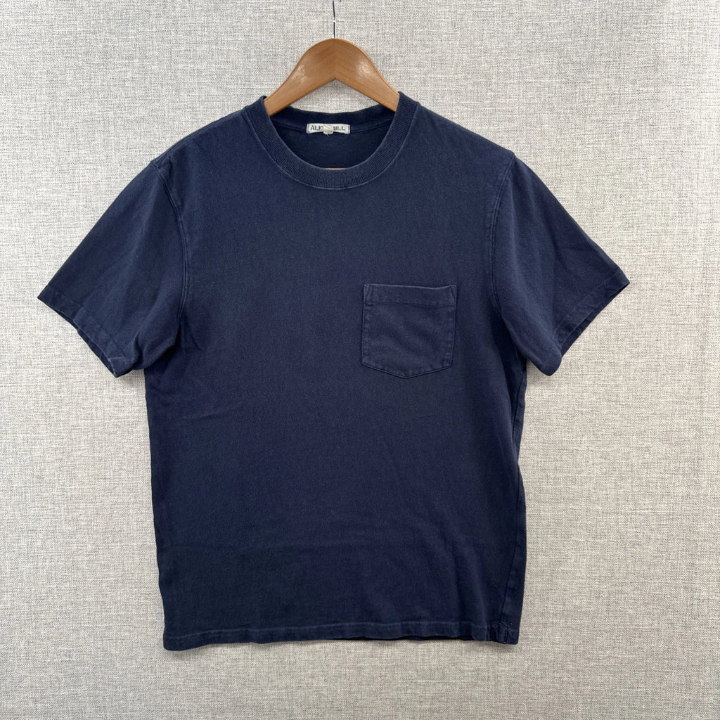 Alex Mill T Shirt Mens Small Blue Navy Pocket Short Sleeve Minimalist Adult