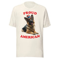 GERMAN SHEPHERD SHIRT -PATRIOTIC 4TH JULY AMERICAN ADULT - ALL SIZES - VTG WHITE