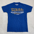 Von Dutch Vintage Original Big Logo Y2K  T-shirt Mens S Blue LA 1929 Read