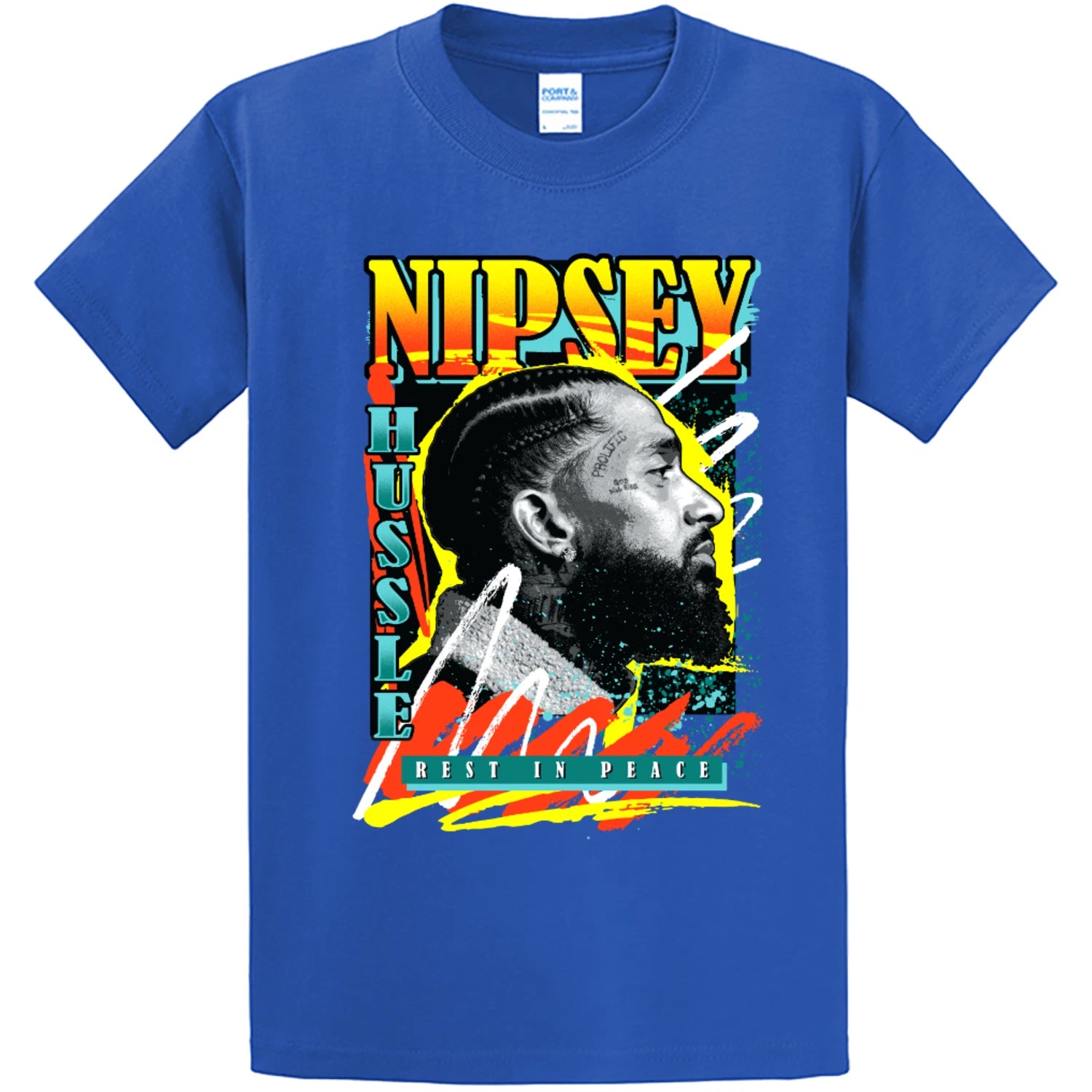 NEW STREETWEAR ON DEMAND RAP GOAT 90s RIP BLUE Tee Shirt SM-4XLARGE MADE IN USA