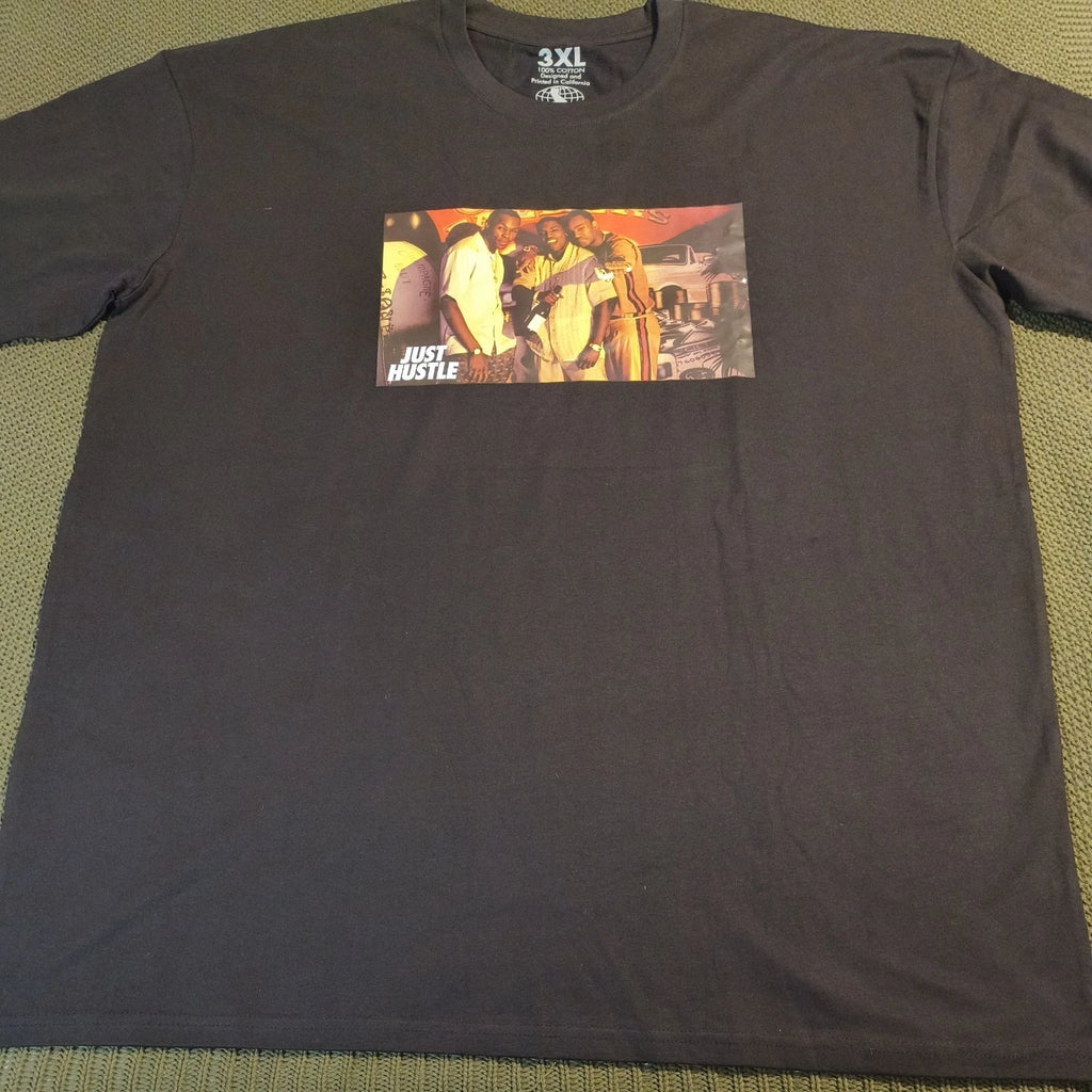 Streetwear Official "Just Hustle" Black T Shirt Mens Size 3XL Black Graphic