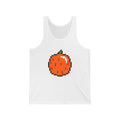 Unisex Jersey Tank Cute 8-Bit Retro Pixel Art Orange Fruit Design