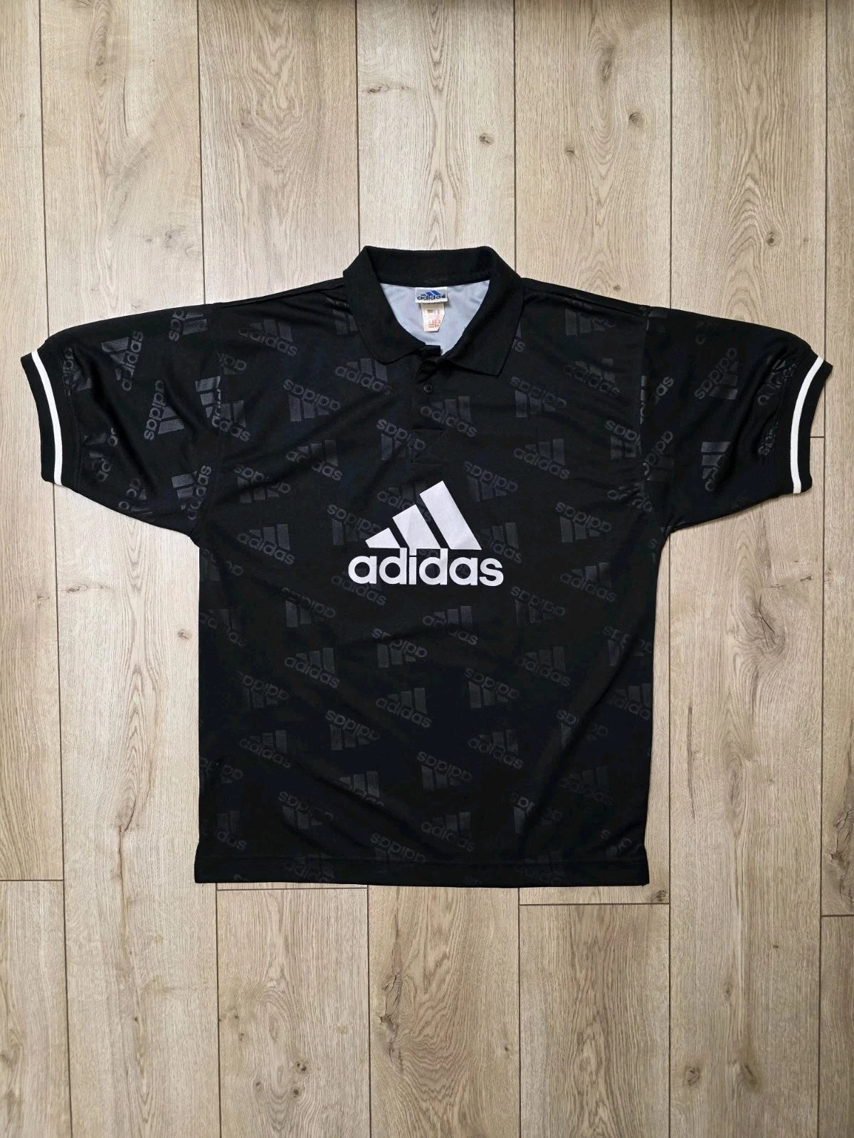 ADIDAS BIG LOGO MONOGRAM VINTAGE 90S FOOTBALL SHIRT TRAINING SOCCER JERSEY M/L